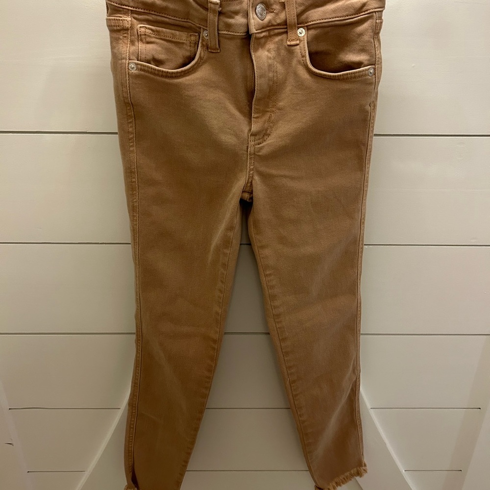Free people fringe bottom jeans